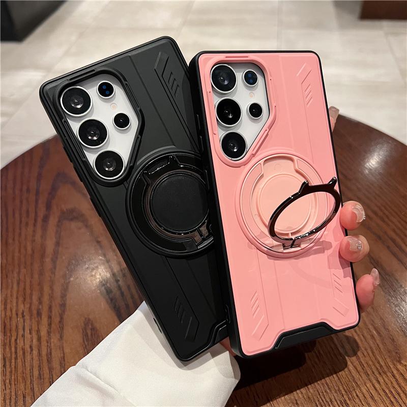 Ring Holder Frosted Bracket Shockproof Armor Phone Case For For Samsung S26 S25 S24 S23 S22 S21 Ultra Plus Wireless Charging Cover