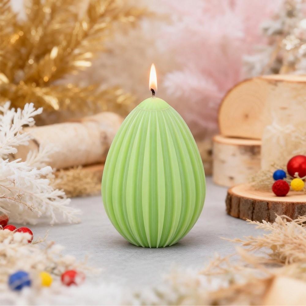 Non-Stick Easter Geometric Eggs Mold Striped Pattern Epoxy Resin Mold Cement Mold  Craft Making