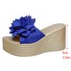 Fashion Flower Decor Wedge Sandals Women 2025 Summer Chunky Platform Beach Slippers Woman Plus Size Fashion Thick Bottom Sandalias Mujer