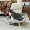 Removable Plush Sofa Bed for Dogs and Cats with Backrest, 47x40x20 Cm, Grey
