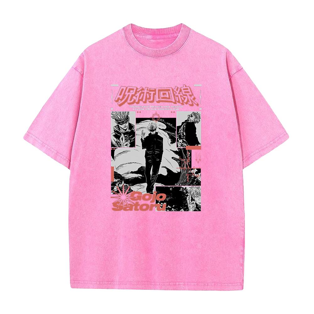 

Jujutsu Kaisen Manga Tshirt Gojo Satoru Print T Shirt Men Women Wash Cotton Tee Top Summer Short Sleeve ONeck Tshirt Clothing S