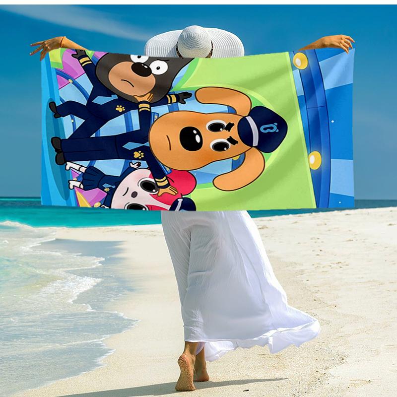 Ultra-Soft Beach Towel with Sheriff Labrador Theme,Ideal for Pool - Camping, Diving - Perfect Travel Essential, Vibrant Beach Towel.