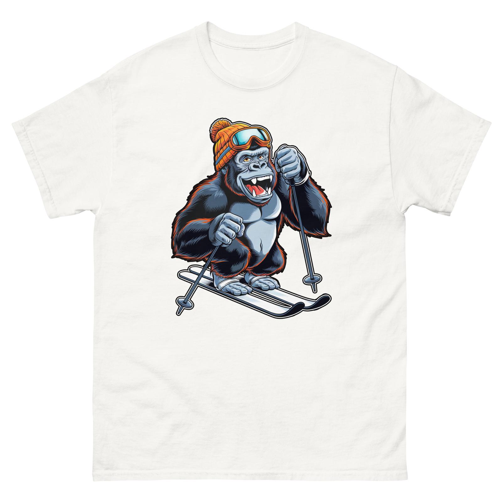 Gorilla Skiing Skier Fun Cartoon Ski Shirt T-Shirt S разноцветный