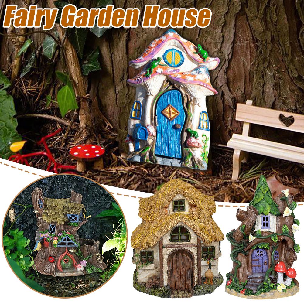 Garden Fairy Gnome Elf Miniature Figurines Window Door Garden Statue House Christmas Home Door Q7E0