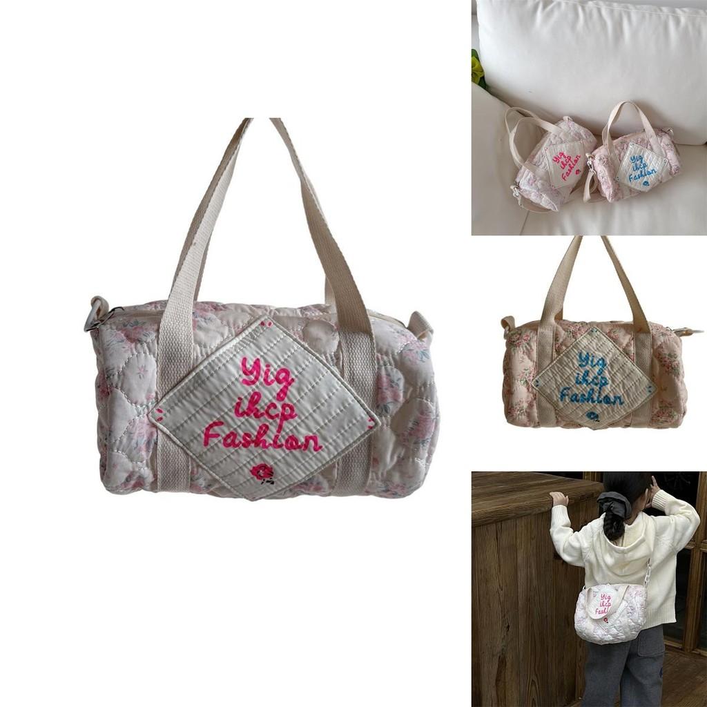 Trendy Floral Print Children's Crossbody Bag Stylish Cylinder Shoulder Bag For Kids