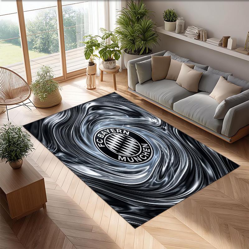 FC Bayern München Bedruckter Flanell Teppich rutschfest weich Polyester Boden Teppich Indoor Dekor Matte für Schlafzimmer Wohnzimmer Sofa Spielzimmer Heimdekoration