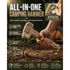 Multifunctional Camping Hammer & Tent Stake Puller Black Lightweight Tent Peg Hammers Hiking Mallet with Nail Puller