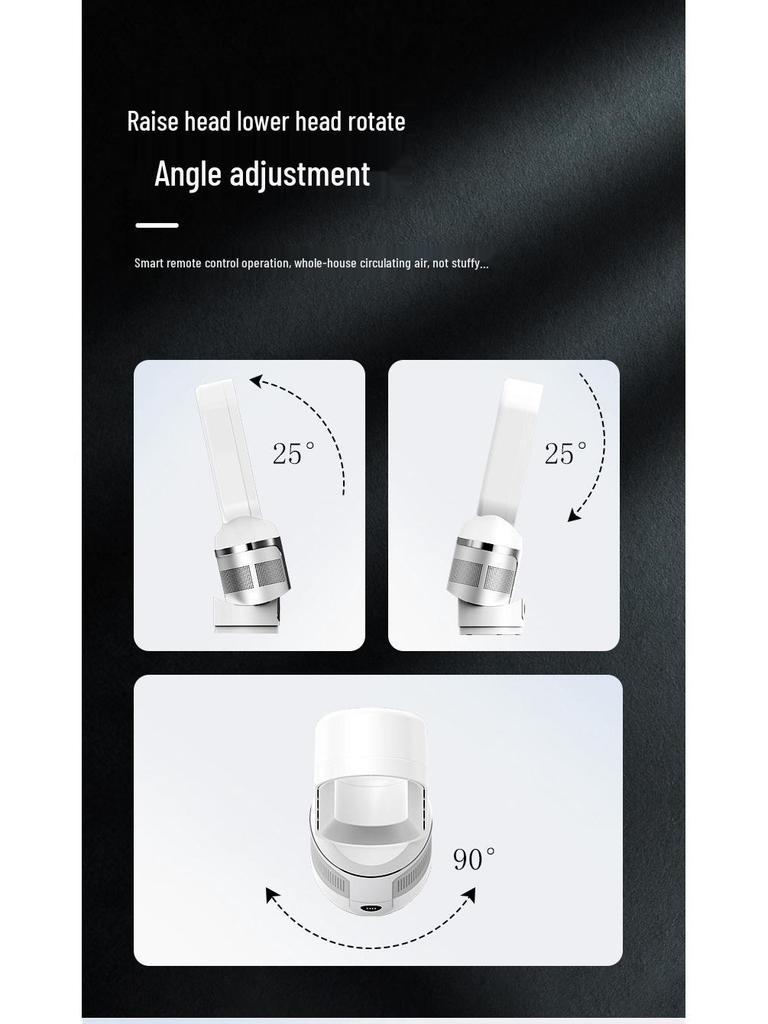 Bladeless Silent Ion Air Purifying Fan with Remote - Dual-Use for Hot & Cold