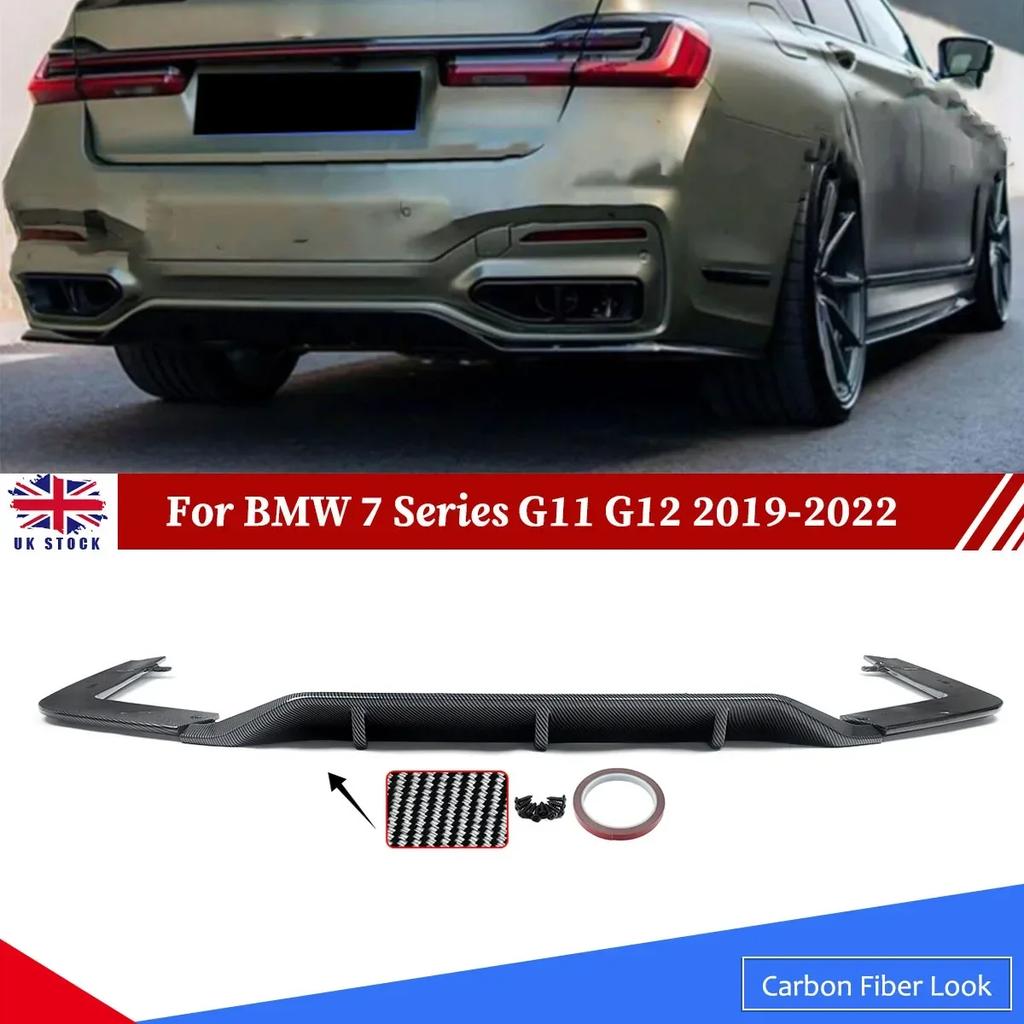 For BMW 7Series G11 G12 Rear Bumper Diffuser M Performance Style Carbon Look LCI msyj19