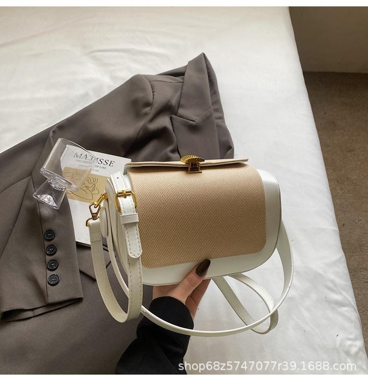 Internet celebrity box women's bag 2025 new Korean version small square bag niche design underarm contrasting color portable underarm bag