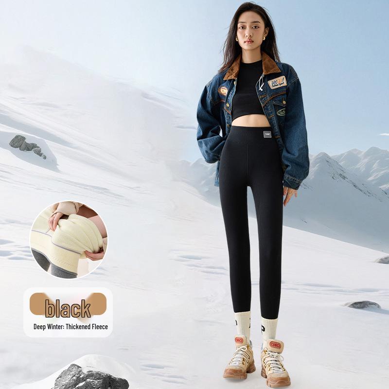 Women's Slimming Extra Thick Lambswool Cotton Pants - Warm Velvet, Non-Bulky, Perfect for Autumn and Winter.