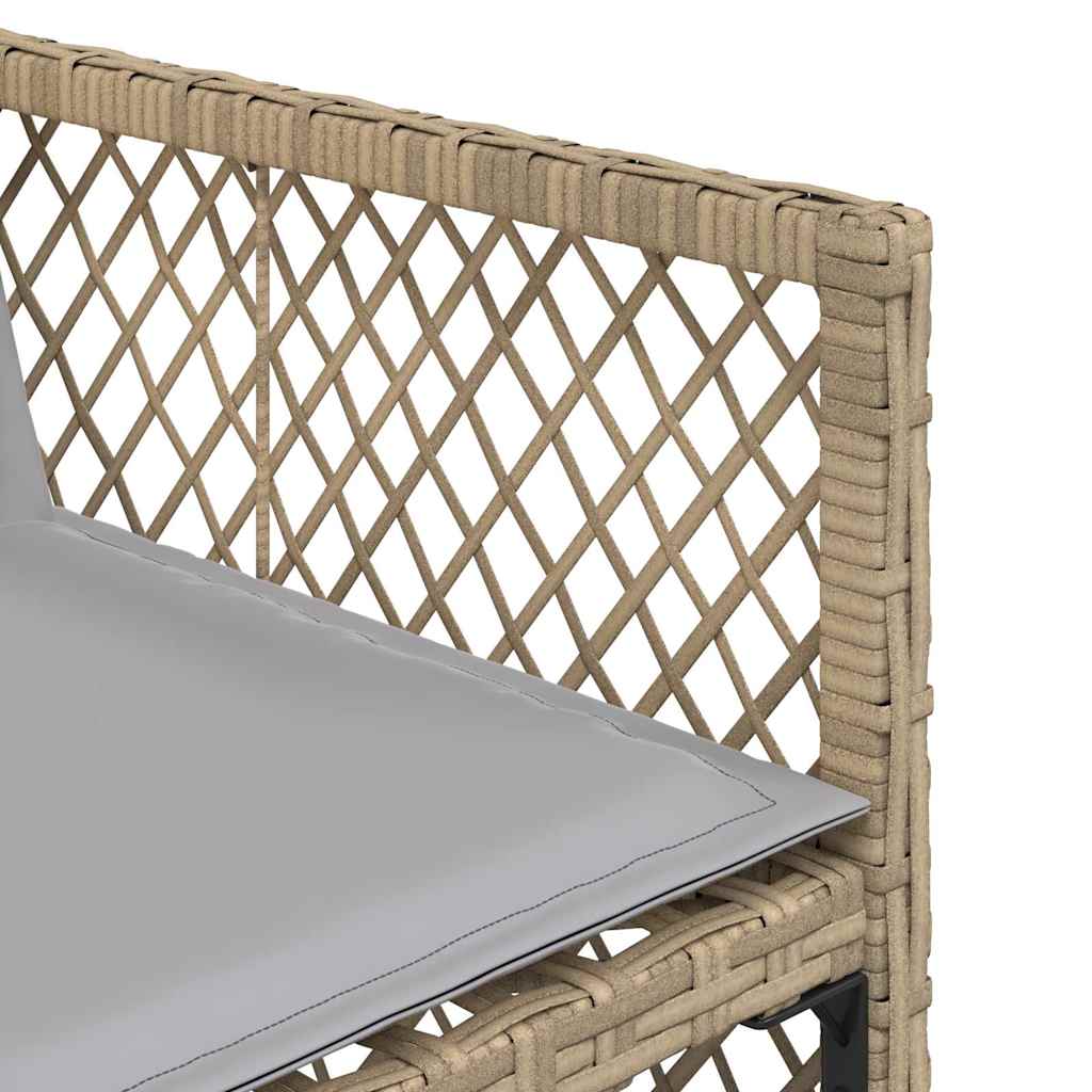 Vidaxl 11-Cz. Garden Furniture Set With Cushions, Beige, Poly Rattan