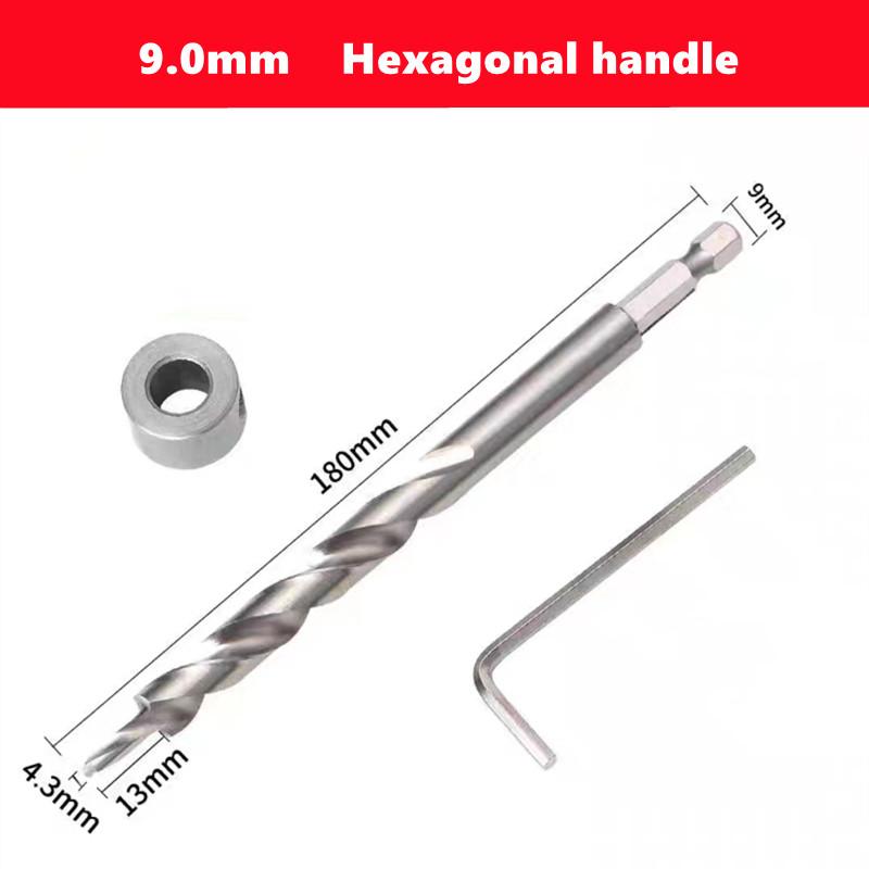 HSS Inclined Hole Drill Hex Twist Step Drill Bit Kreg Pocket Hole Drill Jig Guide 9/9.5mm With Stop Collar for Woodworking