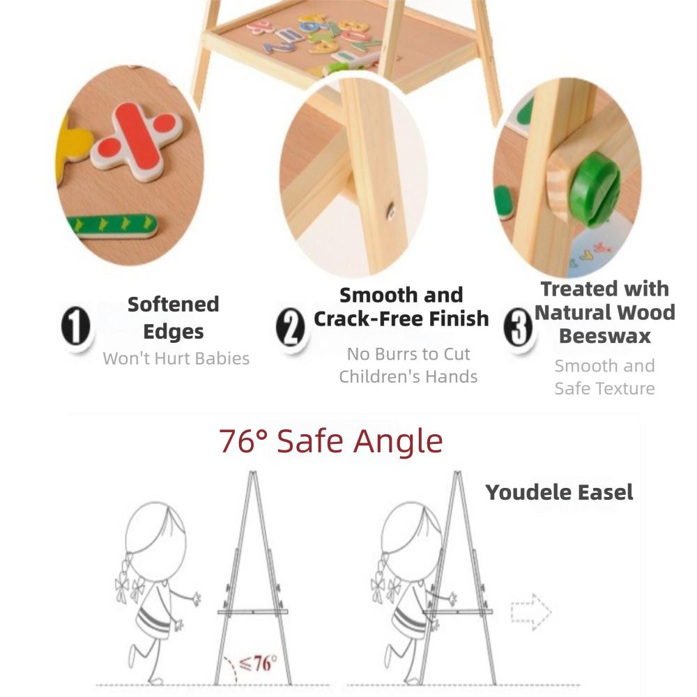 Multifunctional 2In1 Drawing Board Wooden Hanging Blackboard Double Side Blackboard For Kids