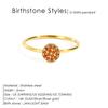 eManco Unique Personalized Natural Birthstone Rings Stainless Steel Elegant Jewelry for Women's Parties Daily Wear Gifts