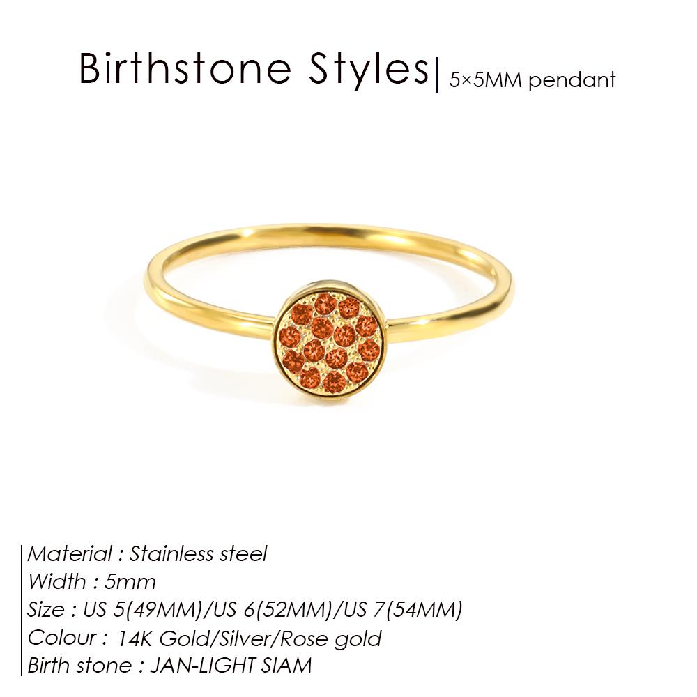 eManco Unique Personalized Natural Birthstone Rings Stainless Steel Elegant Jewelry for Women's Parties Daily Wear Gifts