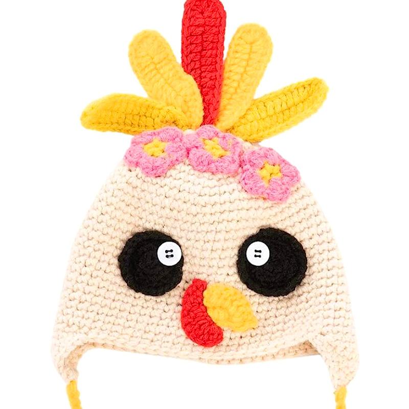 3D Funny Turkey Cap Crochet Hat Beanies Thanksgiving Day Knitted Handmade Photo Props Party