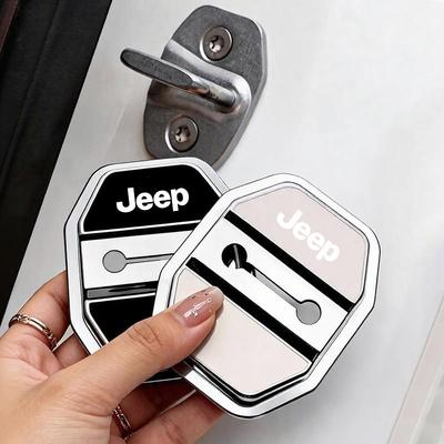 4Pcs Car Door Lock Cover Silicone Protector Stickers For Grand Cherokee Wrangler JK Gladiator Compass Renegade Wagoneer
