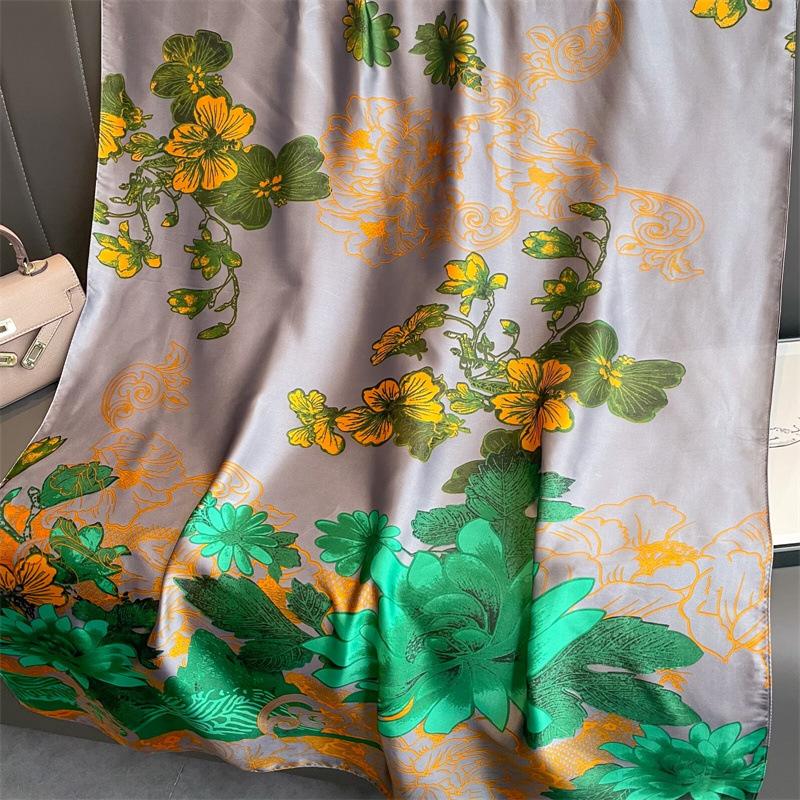 High-End Women's Chinese Style Silk Scarf: Summer Liji Brocade, 90x180, Sun Protection, Perfect Gift Shawl