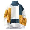 men's semi-turtleneck loose plush sweater, large size men's sweater