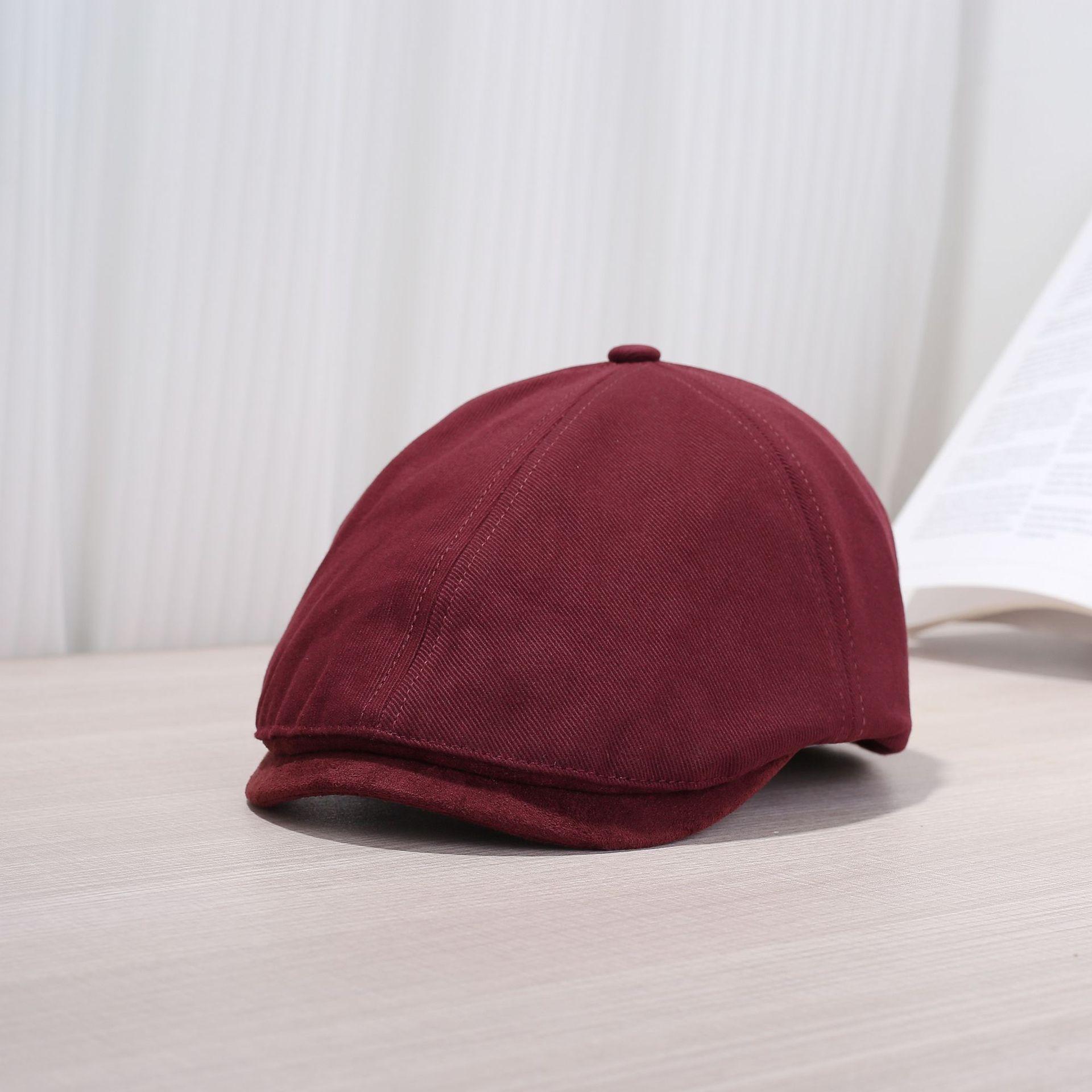 British Style Adjustable Men Women Casquette Beret Caps Vintage Corduroy Octagonal Flat Newsboy Hat Spring Autumn Painter Hats Adjustable красный