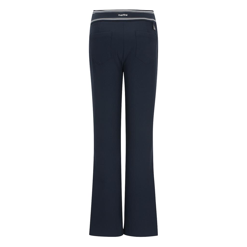MARTINE GOLF Logo Banding Bootcut Pants_Navy