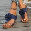 Women’s Floral Open-Toe Platform Slide Sandals Chunky Summer Shoes