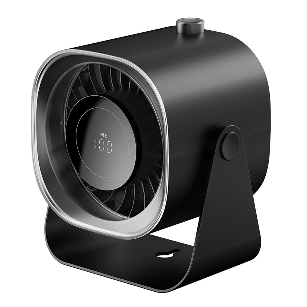 

F87 100 Speeds Digital Display Desktop Fan with Stand USB Rechargeable High Speed Turbo Fan Black