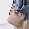 Kopfschicht Rindsleder Eimer Tasche Leinwand Große Kapazität Einfach Pendeln Vielseitig Crossbody Einzelne Schulter