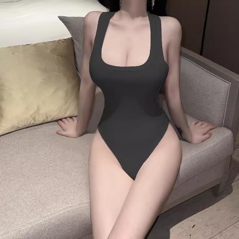 Sheer High Elastic Open Crotch Bodysuit Lingerie Set