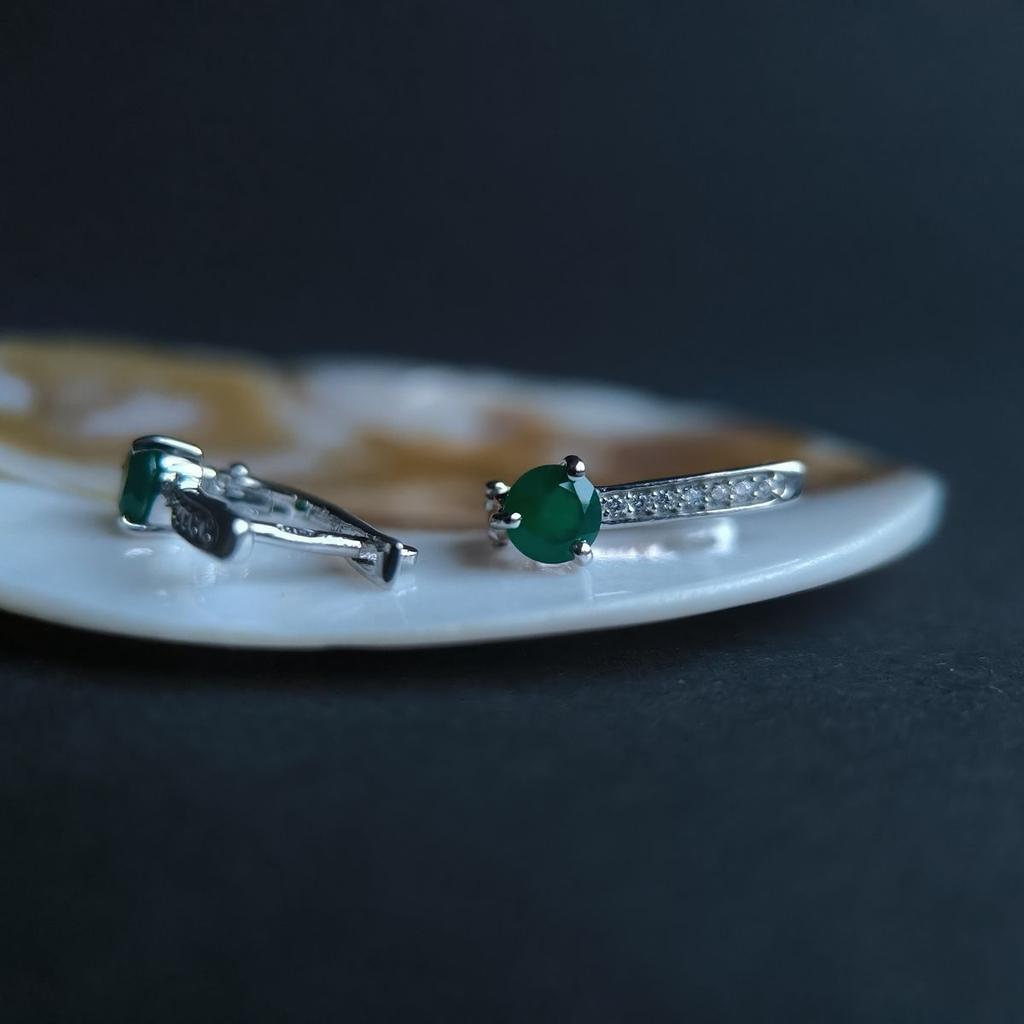 Серебряные серьги с натуральным агатом 1.144ct (2189619)