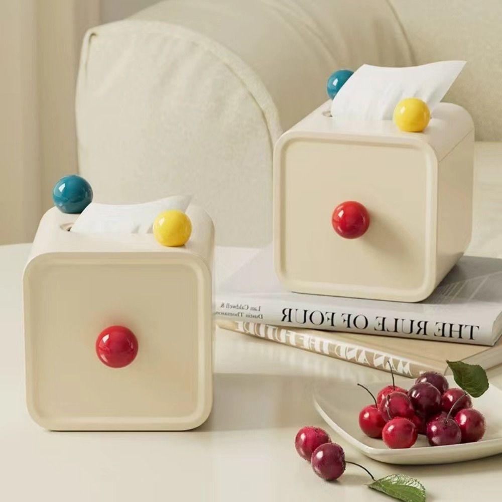 

Built-in Scroll Napkin Storage Case Decorative Desktop Roll Paper Box Cute Tissue Box Living Room