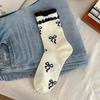 5 Pairs of Female Spring and Summer New Sweet Fashion Ballet Wind Bow In Tube Socks
