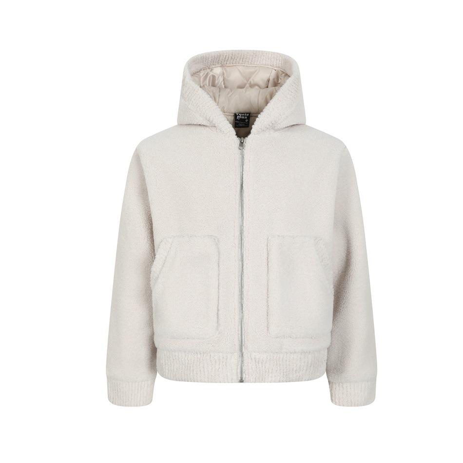 TaelePlus Unisex Retro Lambswool Hoodie Coat - TP310 Medium