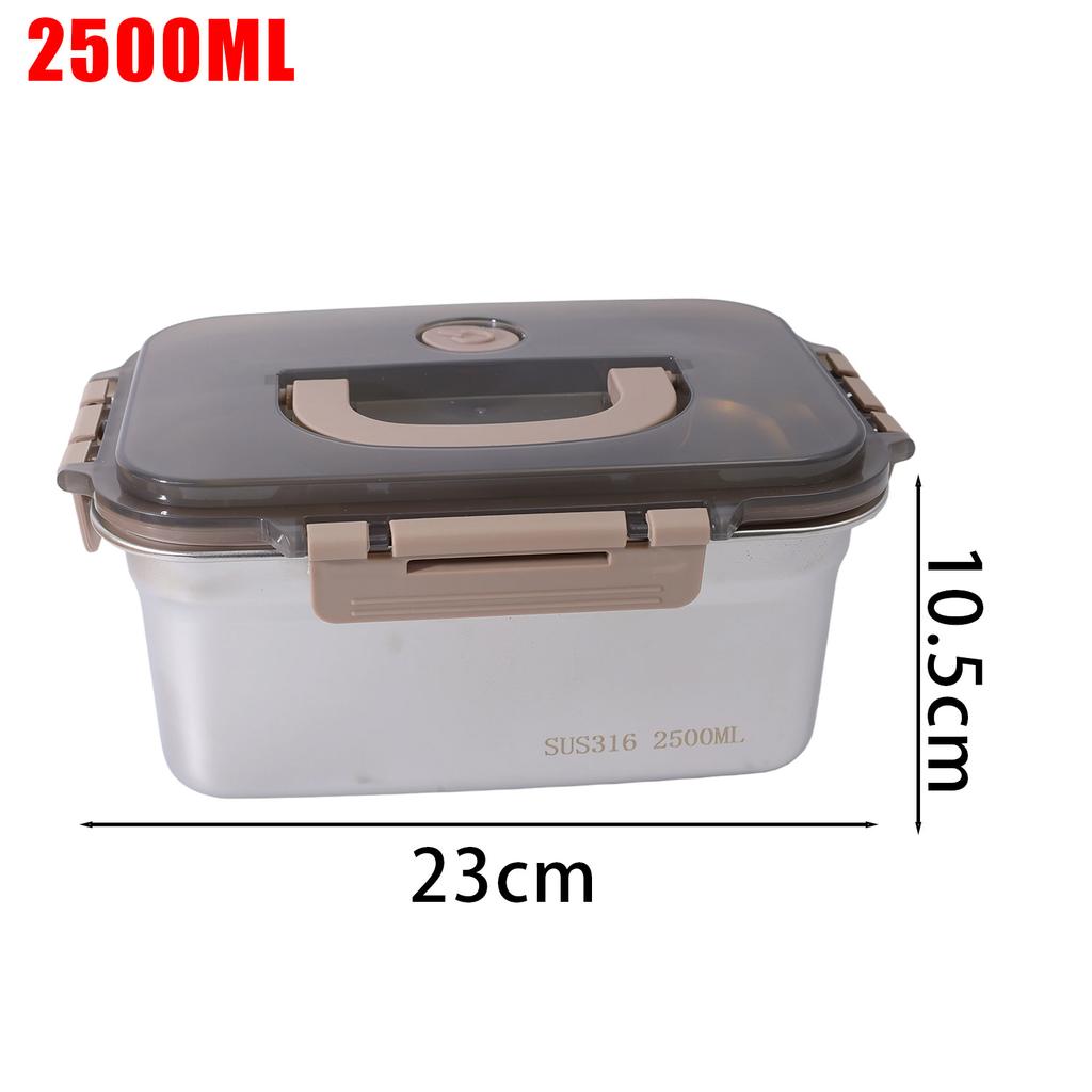 Portable Camping Sealed Lunch Box Stainless Steel Food Containers Leak-proof Bento Crisper Kitchen Storage Boxes with Lids