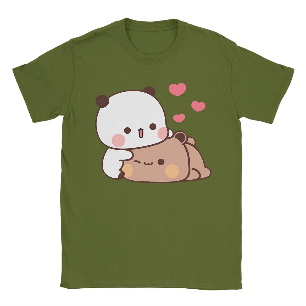 Panda Bear Bubu and Dudu TShirt for Men  Humor Cotton Tee Shirt Round Neck Short Sleeve T Shirts 4XL 5XL Tops