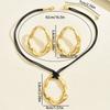 European and American simple women's jewelry double-layer geometric pleated ring design pendant necklace versatile light luxury earrings
