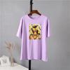 Hirsionsan Vintage Printing Cotton T Shirts Women New Soft Harajuku Loose Female Tees England Style Summer Casual Tops Gotic Graphic T Shirt