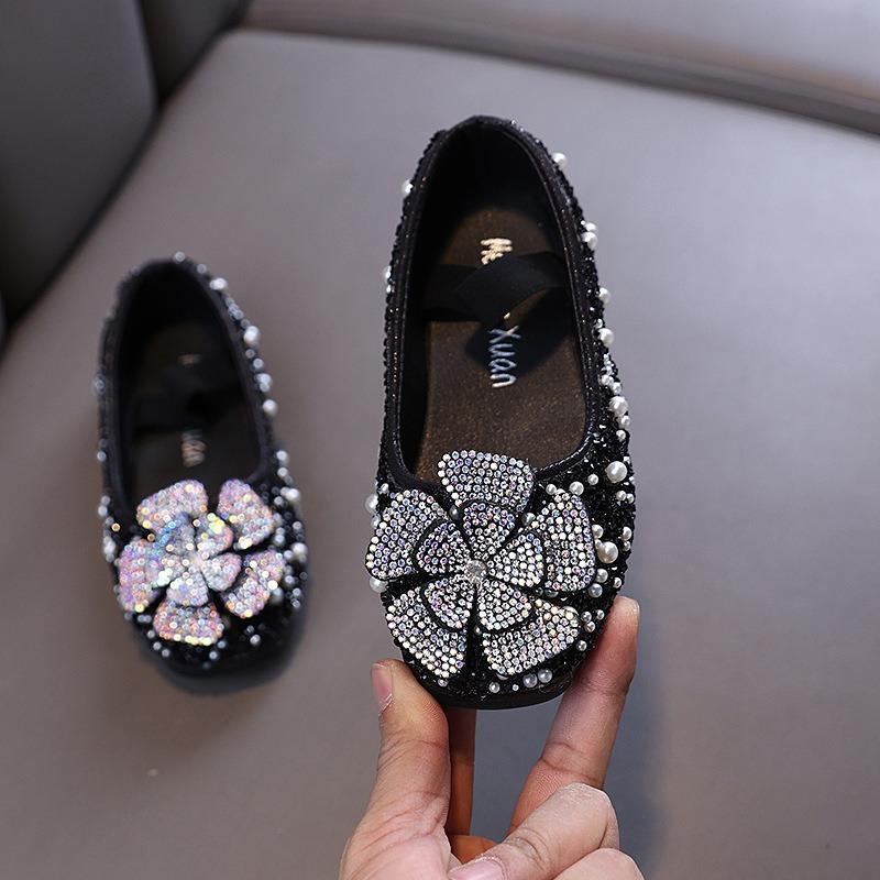 Autumn new style ladylike baby girl children's princess rhinestone single shoes leather shoes dance performance shoes