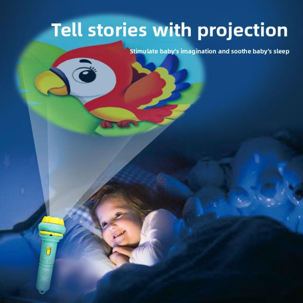 Cartoon Kids Projection Flashlight Mini Projector Baby Early Education Toy Children Learning Toy Gift