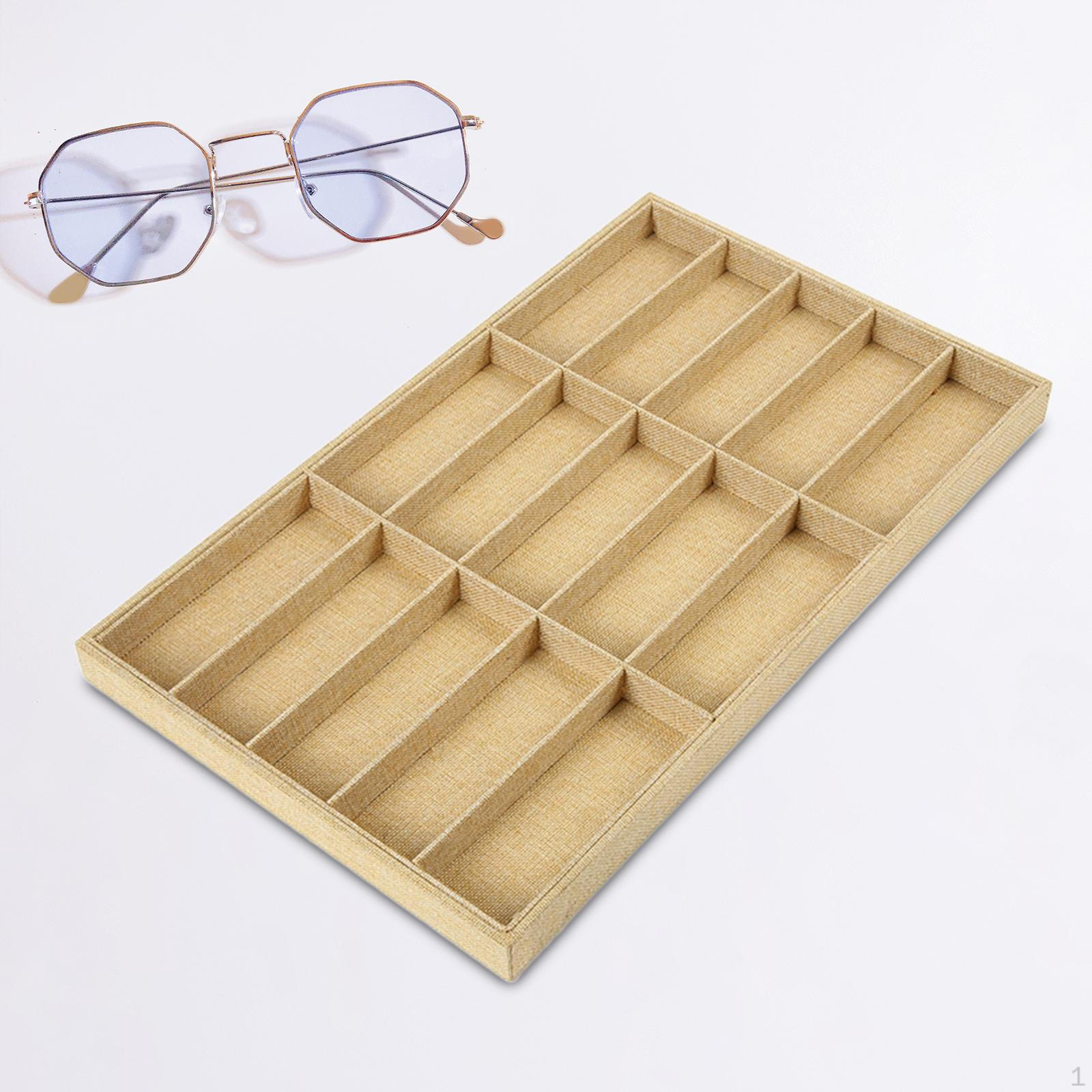 

Подставка для очков Портативный держатель для очков Контейнер Органайзер для солнцезащитных очков Khaki 15 Grid Linen