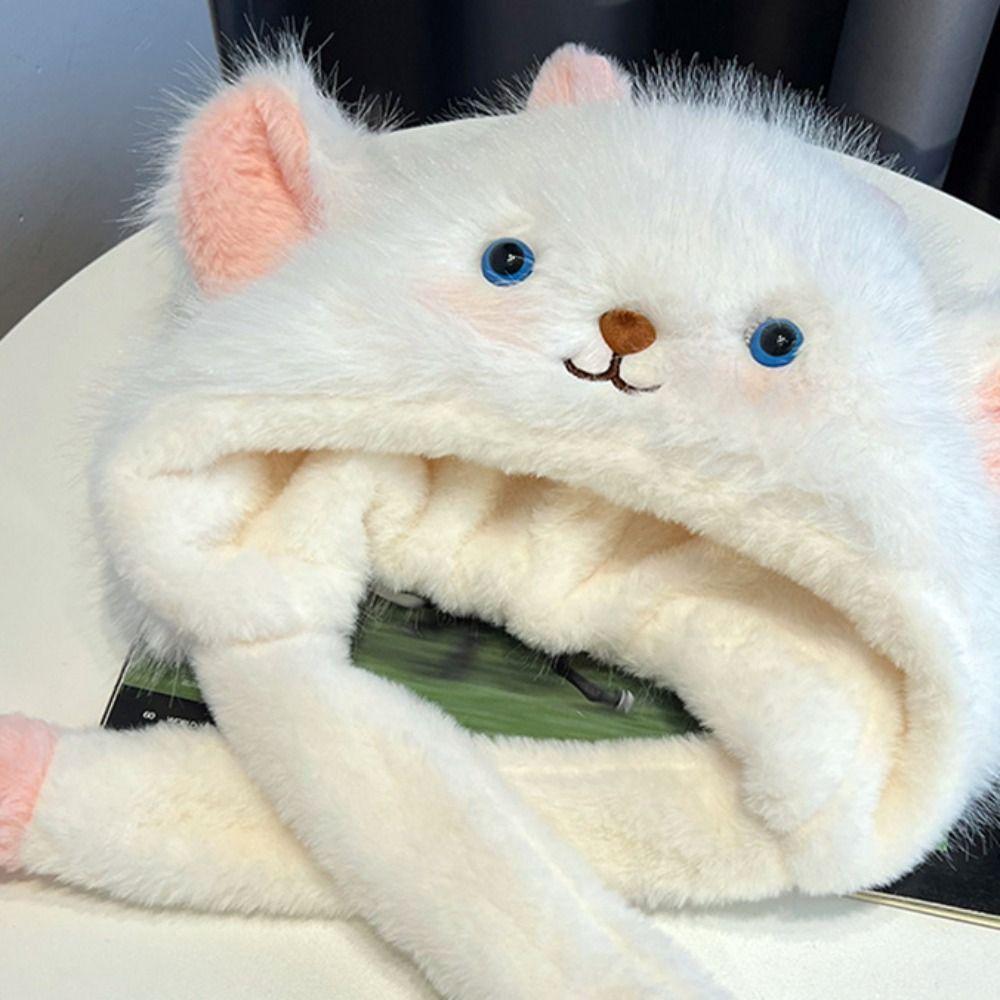 Anti-cold Winter Plush Hat Windproof Fluffy Ear Protection Cap Lamb Ears Warmer Hat Shopping