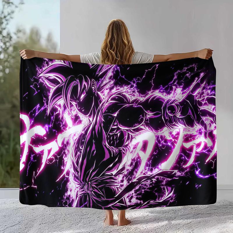 

Anime D-Dragon Ball Game Cartoon Flannel Blanket,Ultra Soft Warm Plush Throw for Home Bedroom Bed Sofa Cover Office Camping 75x90cm