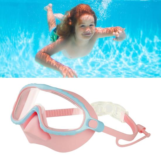 Kids Swim Goggles Anti-Leak Snork Face Guard with Nose Cover And Elastic Strap Anti-Fog UV Protection Swimming Goggles for Boys Girls Ages 3-15