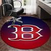 1PC Red Sox Emblem Round Rug, Non-slip Chair Mat, Home Decor, Circle Carpet Perfect for Office, Bedroom, Living Room,Christmas gift