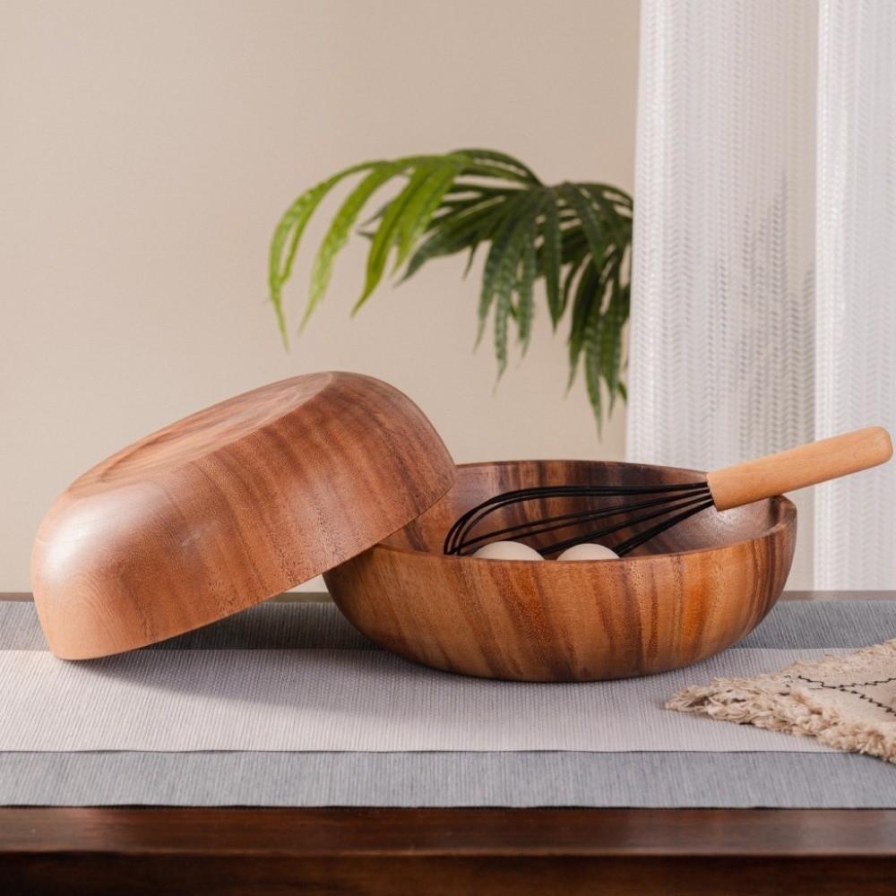 Ciotole di Legno Stile Giapponese Contenitori Rotondi per Cibo Nuove Ciotole per Insalata Articoli per la Cucina