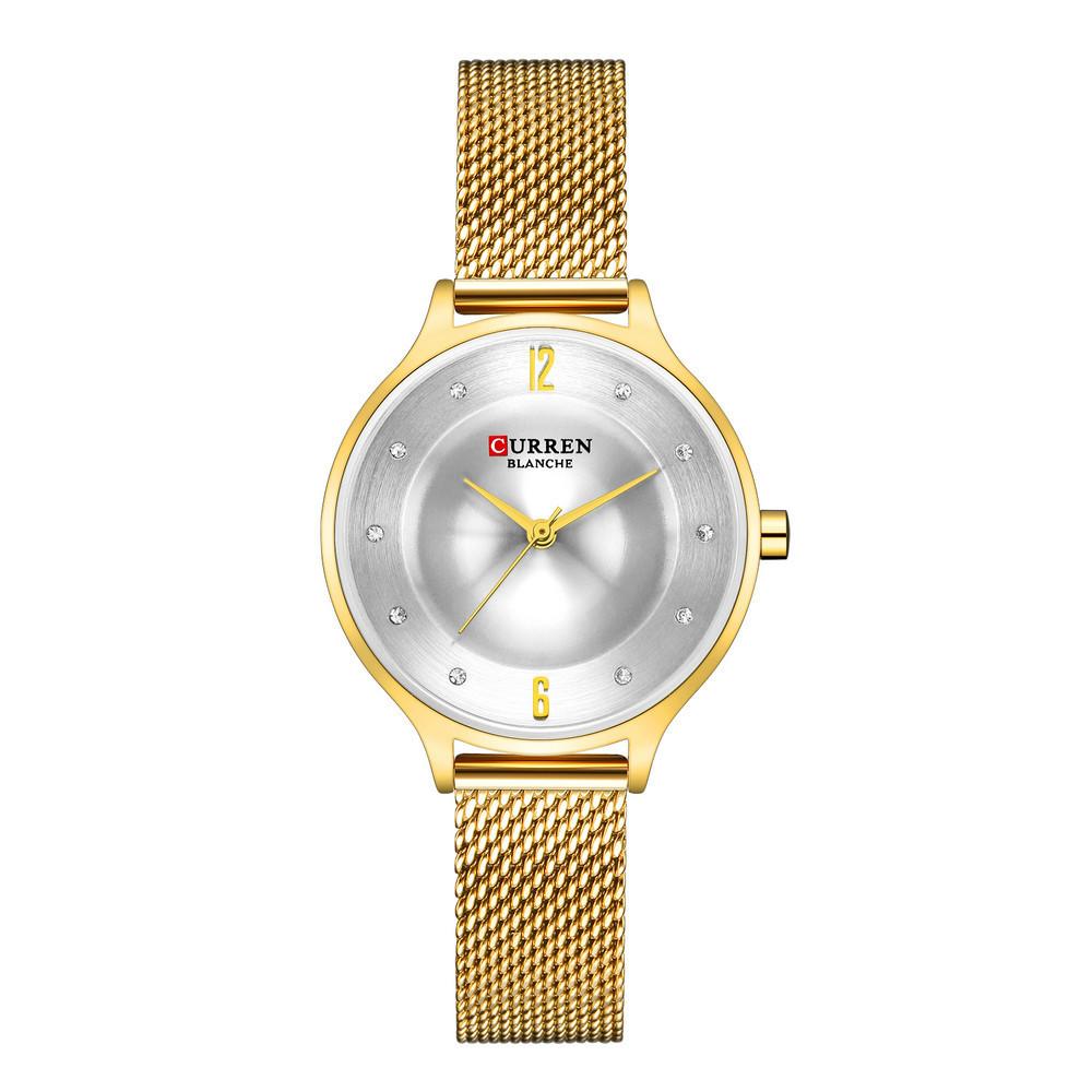 CURREN New Ladies Watch Casual Milano Mesh Strap Quartz Watch Creative Color Watch Thin Watch