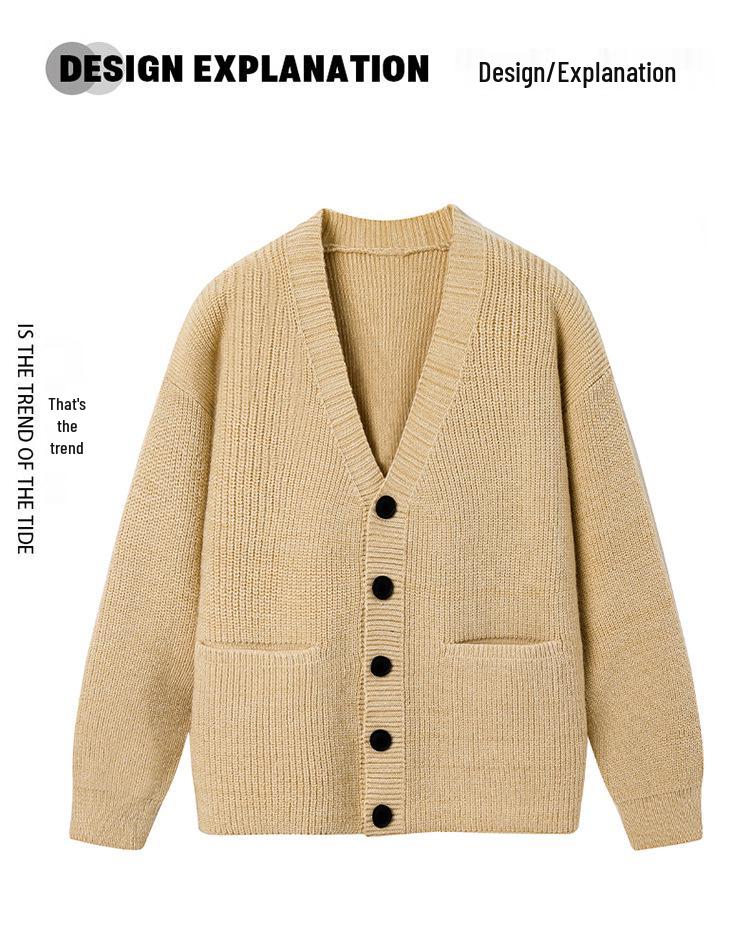 Men's Japanese Retro Cardigan: Casual, Solid Color, Cozy Knitwear for Autumn/Winter