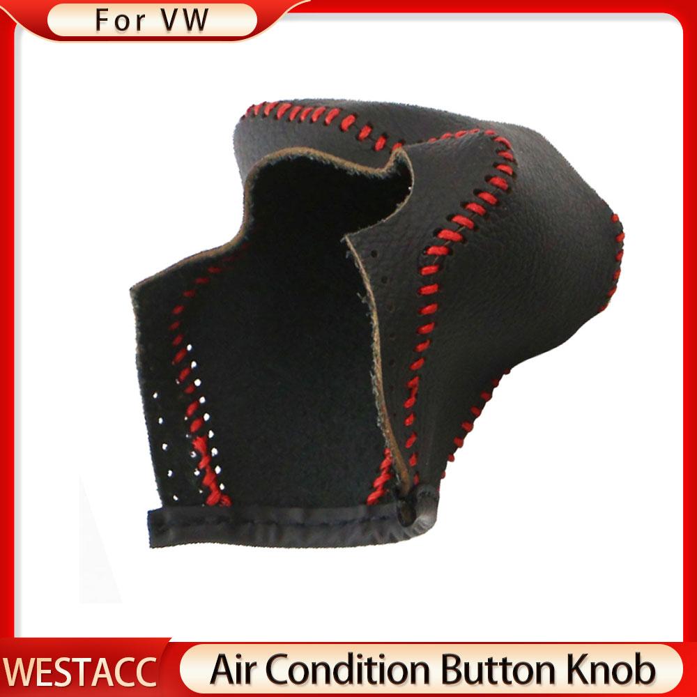 Genuine Leather Car Gear Head Shift Knob Cover for Volkswagen VW Golf 6 Passat Touran Tiguan POLO JETTA 5 AT LHD