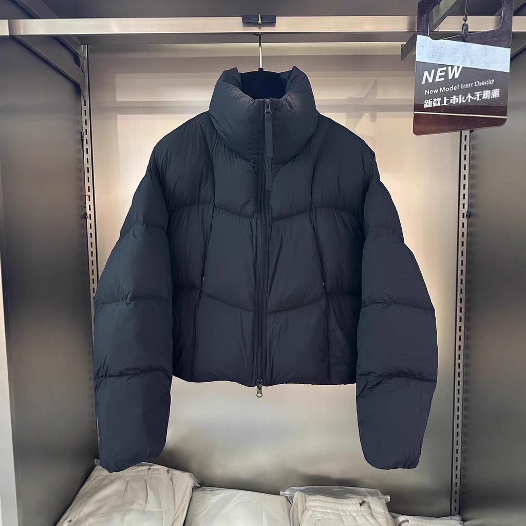 High-end European puff white duck down jacket women's stand-up collar short thickened small bread jacket winter coat